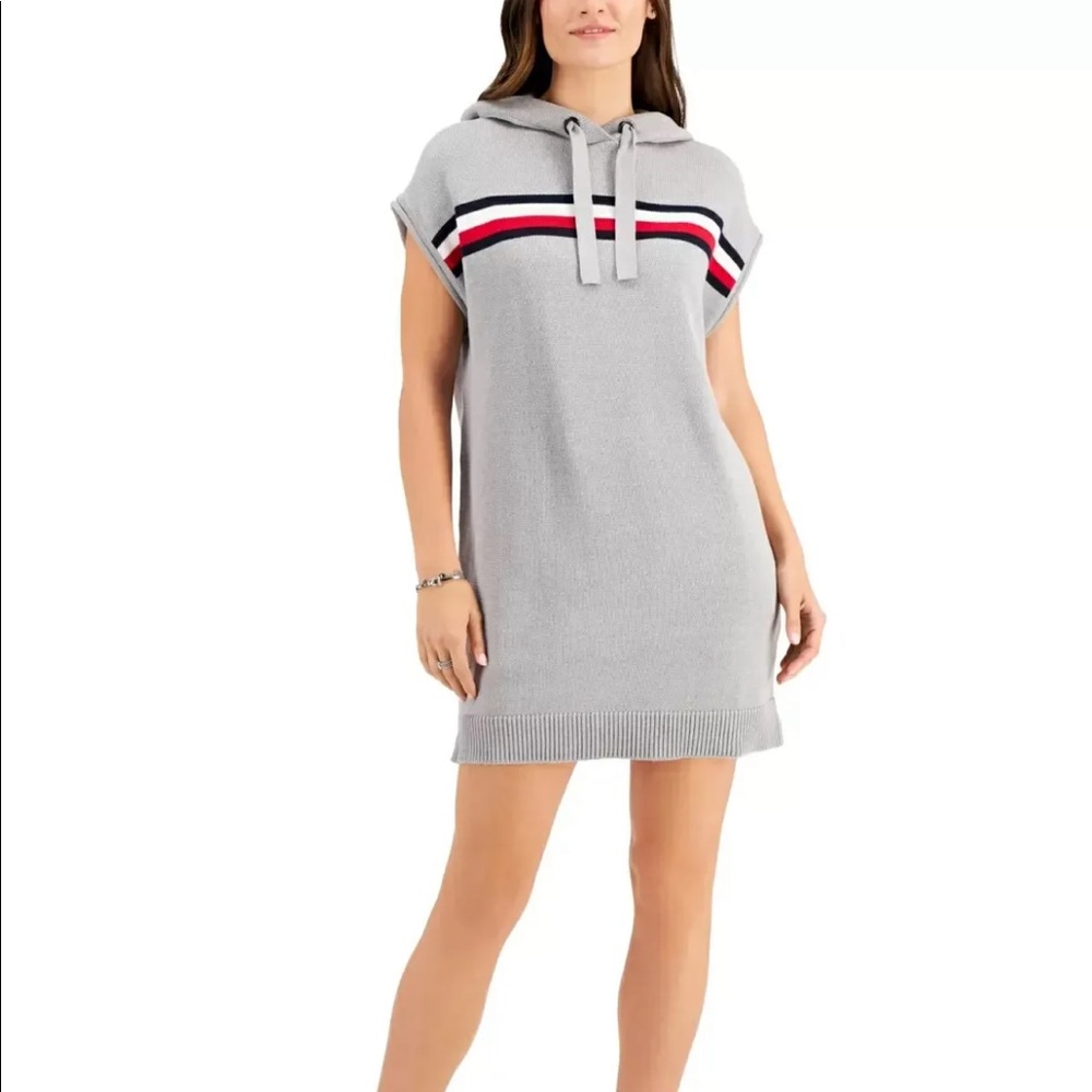 Tommy Hilfiger Striped Hoodie Dress Size Medium NEW